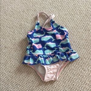 Whale Print Blue and Pink Swimsuit